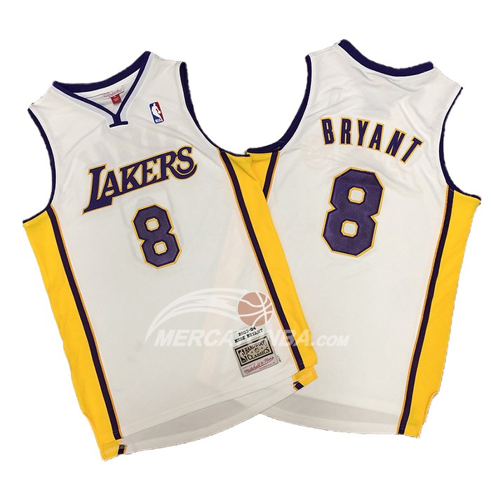 Maglia Los Angeles Lakers Kobe Bryant Hardwood Classics Bianco